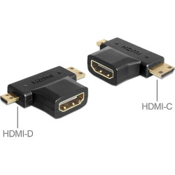Delock Adapter HDMI-A female  HDMI-C + HDMI-D male