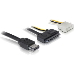Delock Cable eSATAp > SATA 22pin 2½" - 3½" HDD 1m