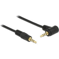 Delock Cable Stereo Jack 3.5 mm 4 pin male > male angled 1 m black