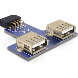 Delock USB pin header female > 2 x USB 2.0 female - up
