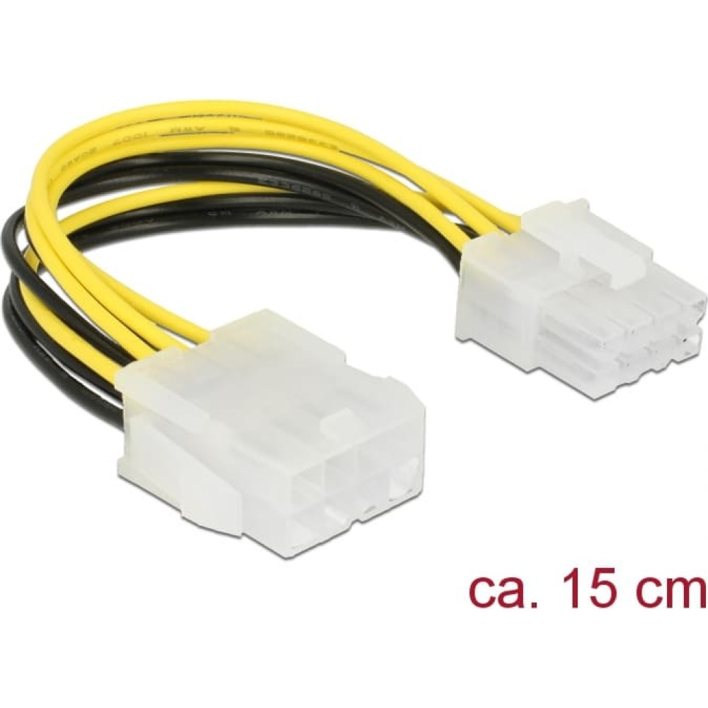 Delock Extension Cable Power supply 8 pin EPS male > female 15 cm