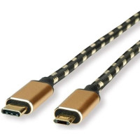 USB 2.0 kabelis TypeC > microB, M/M, 4.5m, Roline Gold
