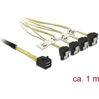 Delock Cable Mini SAS HD SFF-8643 > 4 x SATA 7 Pin angled 1 m