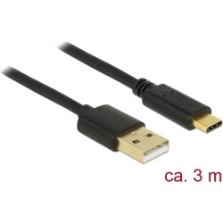 Delock USB 2.0 cable Type-A to Type-C 3 m