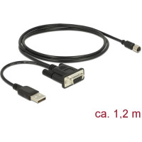 Navilock Connection Cable M8 female waterproof > DB9 female RS-232 1.2 m