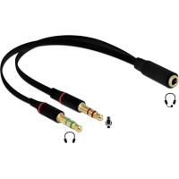 Delock Headset Adapter 1 x 3.5 mm 4 pin Stereo jack female to 2 x 3.5 mm 3 pin Stereo jack male