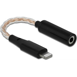 Delock Audio Adapter 8 pin Lightning™ male DAC 24 Bit/48 kHz Hi-Res to 3.5 mm 4 pin stereo jack female 10.5 cm