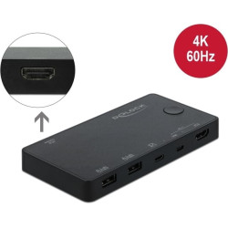 Delock HDMI / USB-C™ KVM Switch 4K 60 Hz with USB 2.0