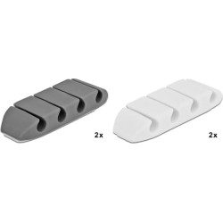 Delock Cable Holder with 4 feed-throughs trapezoid Set 4 pieces
