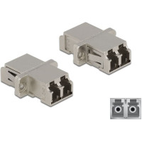 Delock Optical Fiber Coupler LC Duplex female to LC Duplex female Single-mode metal