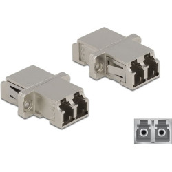 Delock Optical Fiber Coupler LC Duplex female to LC Duplex female Single-mode metal