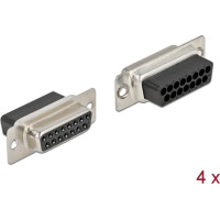 Delock D-Sub 15 pin crimp female, metal, 4 pieces