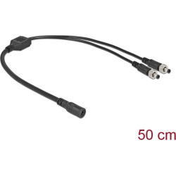 Delock DC Splitter Cable 5.5 x 2.1 mm 1 x female to 2 x male screwable