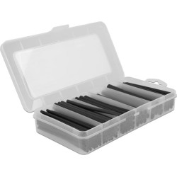 Delock Heat shrink tube assortment box, dual wall with inside adhesive, shrinkage ratio 3:1 and 4:1, black 116 pieces
