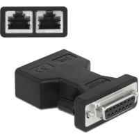 Delock D-Sub 15 pin female to 2 x RJ45 female Adapter