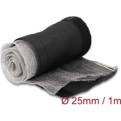 Delock EMI Shielding braided sleeve with hook-and-loop fastener heat resistant 1 m x 25 mm black