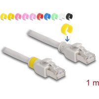 Delock Network cable RJ45 Cat.6A S/FTP with colored clips 1 m