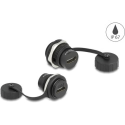 Delock HDMI-A built-in connector with protective cap IP67 dust and waterproof