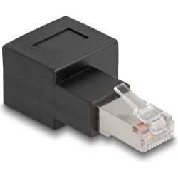 Delock RJ45 plug to RJ45 jack Adapter Cat.6A 90° right angled