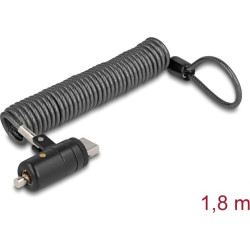 Navilock Delock Laptop Security Coiled Cable for USB Type-A port with Key Lock