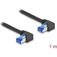 Delock RJ45 Network Cable Cat.6A S/FTP right angled 1 m black