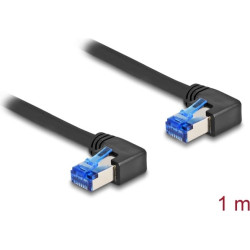 Delock RJ45 Network Cable Cat.6A S/FTP right angled 1 m black