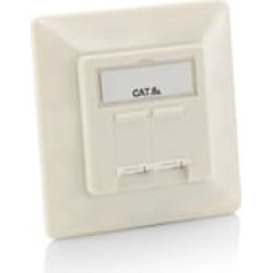Equip Aufputz Frontplatte Cat6A 2x RJ45    RAL 9010 Reinweiß