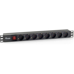 Equip Steckdosenleiste 19"(1HE)8fach Schukon. 1,8m   schwarz