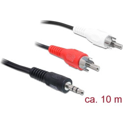 Delock Cable Audio 3.5 mm stereo jack male > 2 x RCA male 10 m