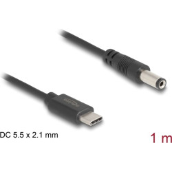 Delock USB Type-C™ Power Cable to DC 5.5 x 2.1 mm male 1 m