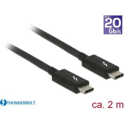 Delock Thunderbolt™ 3 (20 Gb/s) USB-C™ cable male > male passive 2.0 m 3 A black