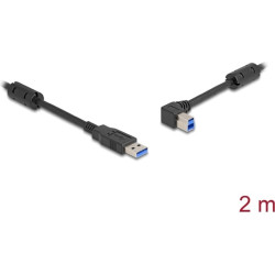 Delock USB 5 Gbps Cable Type-A male to Type-B male 90° left angled 2 m