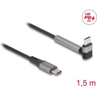 Delock USB 2.0 Cable USB Type-C™ male to male angled with stand function PD 3.0 60 W 1.5 m
