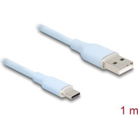 Delock USB 2.0 Cable USB Type-A male to USB Type-C™ male 1 m blue Silicone