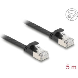 Delock RJ45 Flat Patch Cable plug to plug Cat.6A U/FTP 5 m black