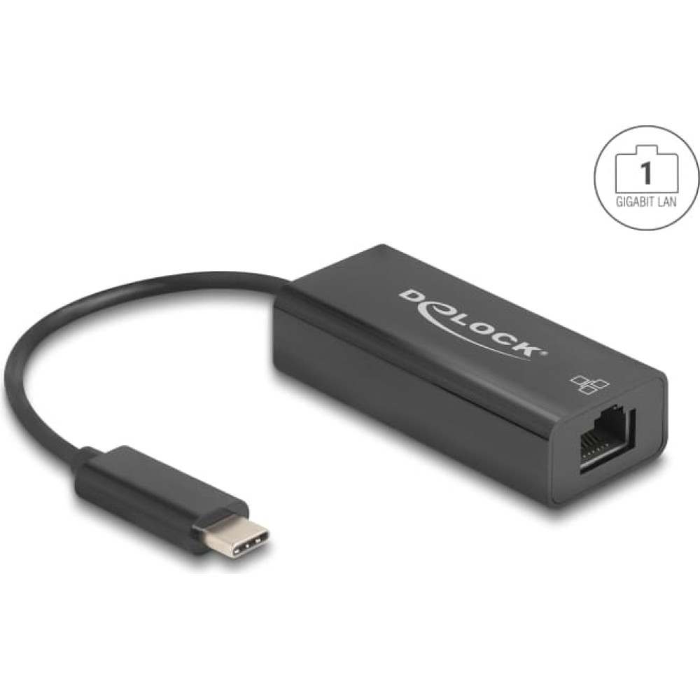 Delock USB 2.0 Type-C™ Network Adapter 10/100 Mbps LAN 1 x RJ45