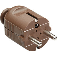 Bachmann earthing contact plug, brown break-proof mountable