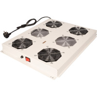Roline 19" roof fan unit with 4 fans, ON/OFF for server rack grey
