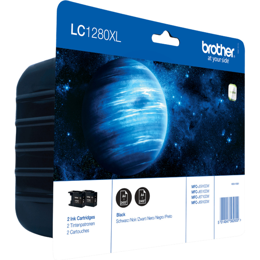 Brother LC1280XLBKBP2 tintes kārtridžs 2 pcs Oriģināls Melns