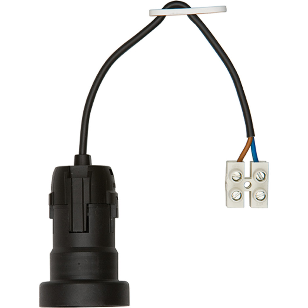 Bachmann construction site socket E27, H03VV-F 2x0.75mm, black, 0.2 m