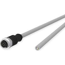Metz Connect M12 Sensor-/Aktorleitung, A-kodiert, M12 Buchse gerade - freies Leitungsende, grau, 5 m