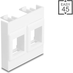 Delock Easy 45 Module with two Keystone Holders 45 x 45 mm, white / white