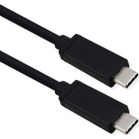 USB 4 Gen 3 kabelis ar Emark, PD, 20V5A, C-C, M / M, 40Gbit/s, melns, 50cm, Roline