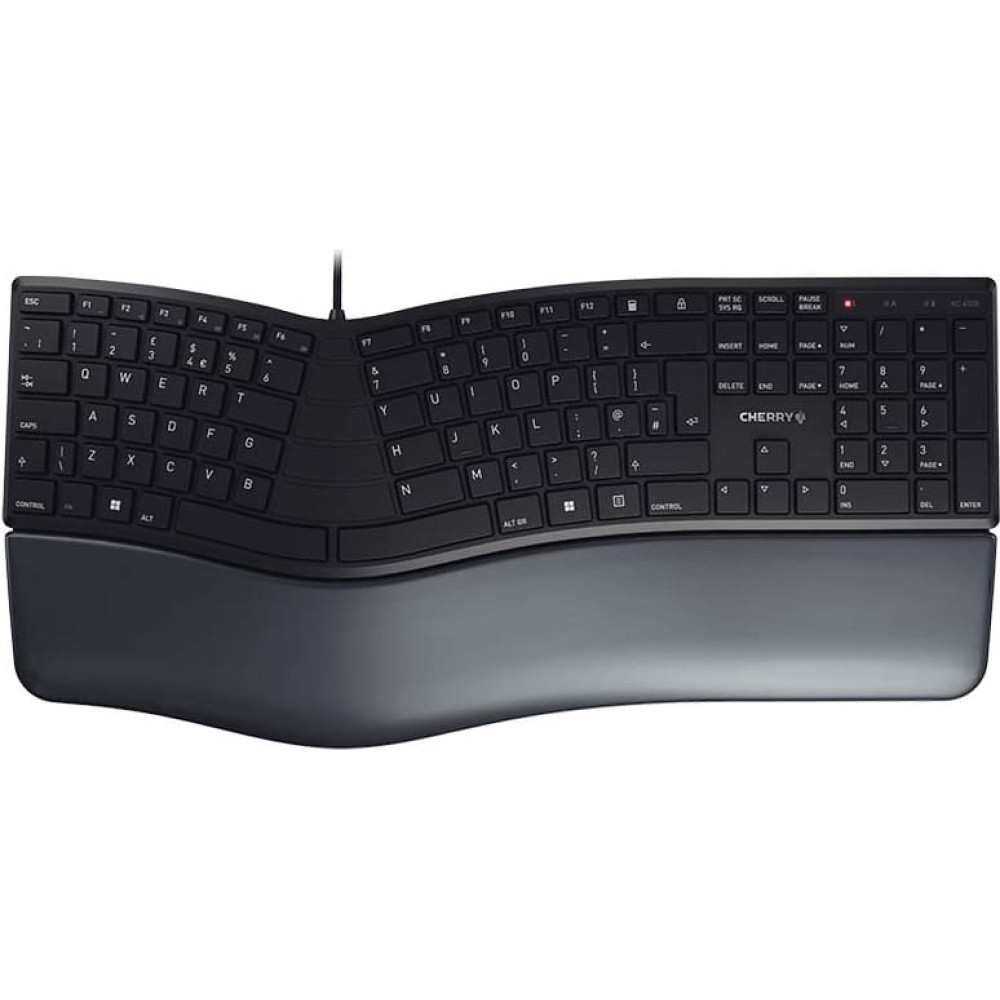 Cherry KC 4500 ERGO tastatūra Universāls USB QWERTY Britu angļu valoda Melns
