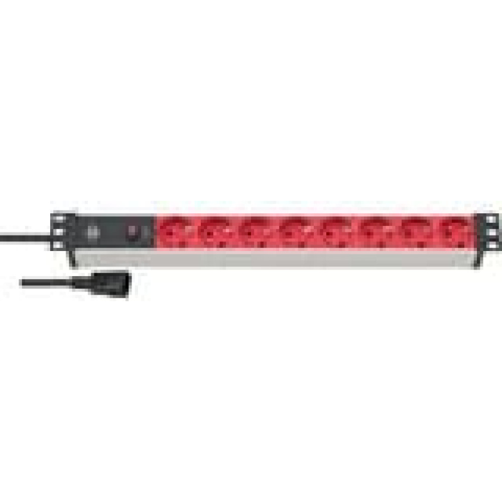 Brennenstuhl Steckdosenleiste Alu-Line 48,3cm  8x 2m rot