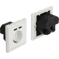 Delock Wall Socket with 2 x USB Type-A Charging Port 2.4 A
