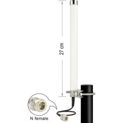 Delock LTE / GSM / UMTS Antenna N jack 2 - 6,5 dBi 27 cm omnidirectional fixed pole mount white outdoor