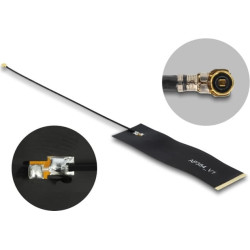 Delock LoRa Antenna 863 - 928 MHz I-PEX Inc., MHF® 4 plug 1.68 dBi 15 cm 1.13 FPC black self adhesive