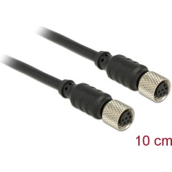 Delock M8 Sensor- / Actuator Cable 6 Pin Female to 6 Pin Female waterproof 10 cm