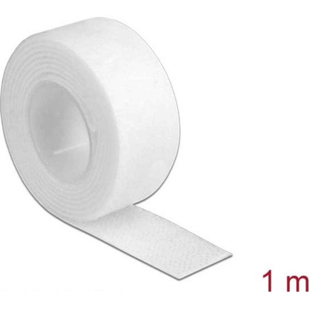 Delock Hook-and-loop tape on roll L 1 m x W 20 mm white
